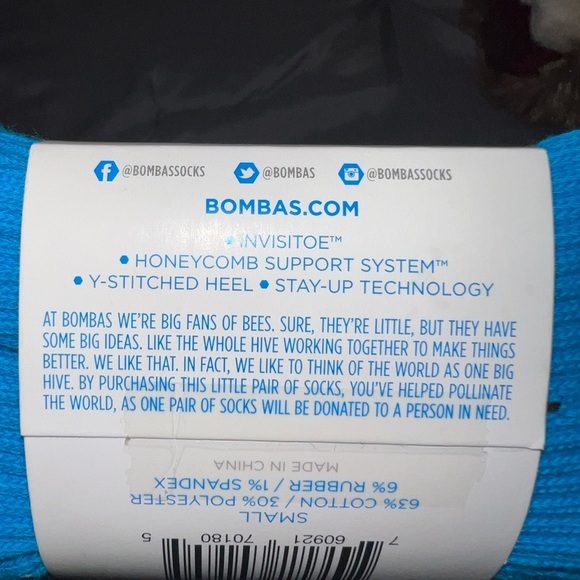 Bombas Blue Small Socks. NWT - Picture 3 of 3